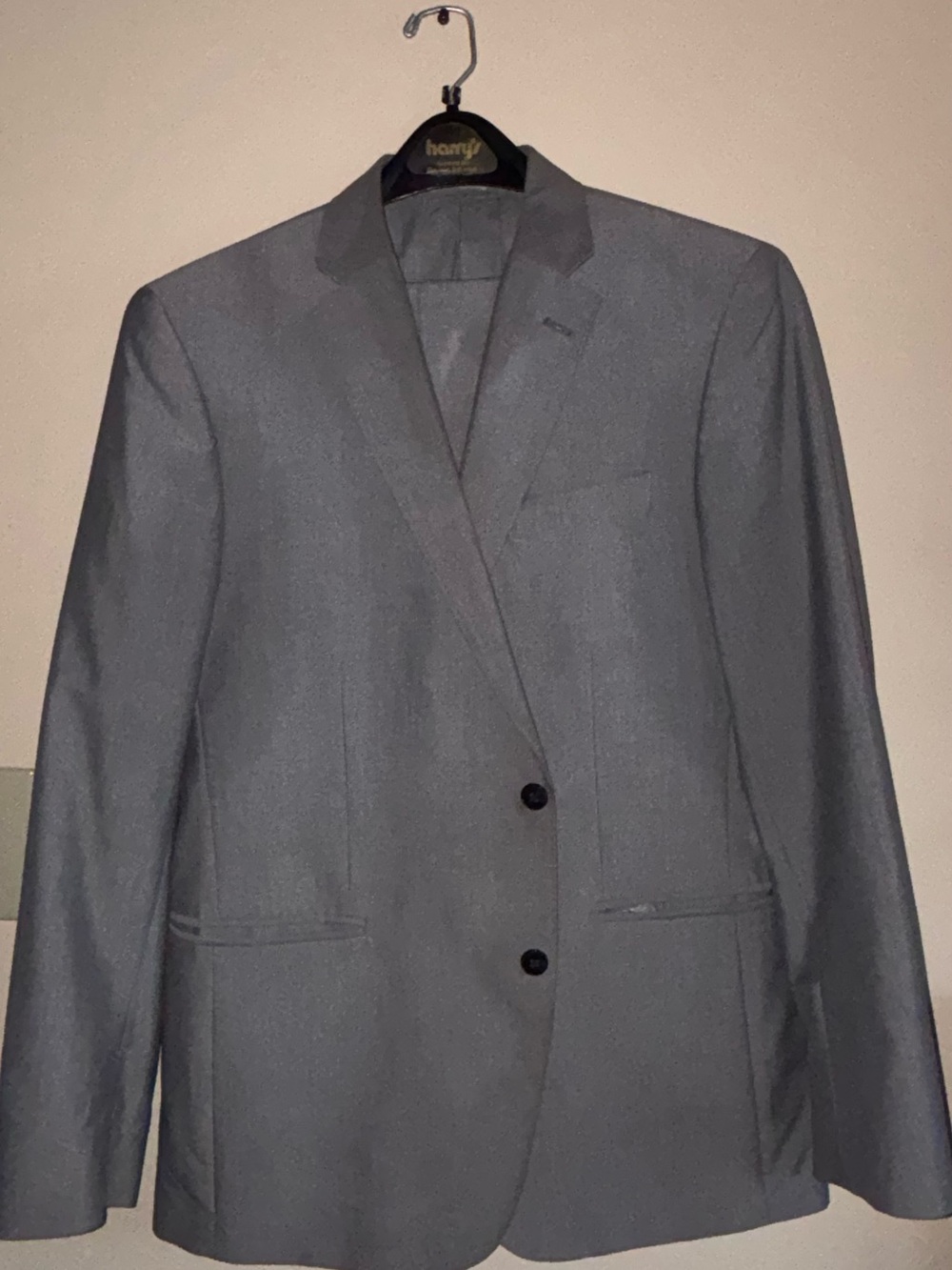 Men's J. Ferrar Slim Fit Gray Plaid Suit Set - 44R 38x32